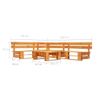 Set Divani da Giardino su Pallet 4 pz Marrone Miele in Legno