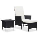 Set Divani da Giardino 2 pz con Cuscini in Polyrattan Nero