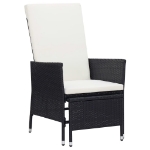 Set Divani da Giardino 2 pz con Cuscini in Polyrattan Nero