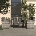 Set Divani da Esterno 4 pz con Cuscini in Polyrattan Grigio