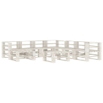 Set Salotto da Giardino 9 pz su Pallet in Legno Bianco