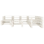 Set Salotto da Giardino 9 pz su Pallet in Legno Bianco