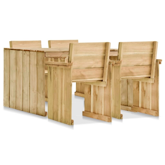 Set da Pranzo da Giardino 5 pz in Legno di Pino Impregnato