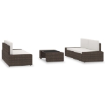 Set Divani da Giardino 5 pz in Polyrattan Marrone