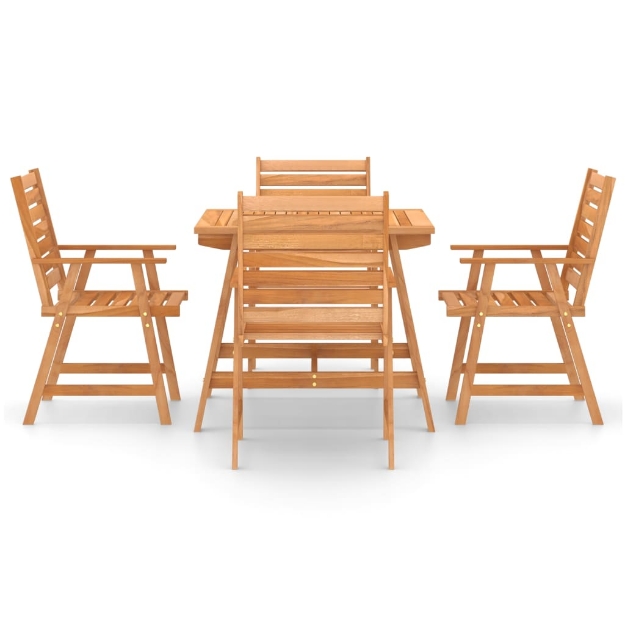 Set da Pranzo da Giardino 5 pz in Legno Massello di Acacia