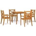 Set Mobili da Pranzo per Giardino 5 pz Legno Massello di Acacia