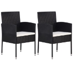 Set da Pranzo da Giardino 3 pz in Polyrattan Nero