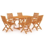 Set da Pranzo da Giardino 7 pz in Legno Massello di Teak