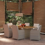 Set da Pranzo da Giardino 7 pz in Polyrattan Marrone