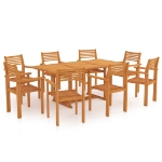 Set da Pranzo da Giardino 9 pz in Legno Massello di Teak