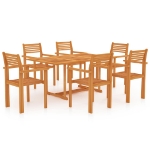 Set da Pranzo da Giardino 7 pz in Legno Massello di Teak