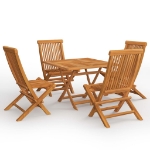 Set da Pranzo da Giardino 5 pz in Legno Massello di Teak