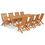 Set da Pranzo 9 pz in Legno Massello di Teak