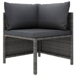 Set Divani da Giardino 11 pz con Cuscini in Polyrattan Grigio