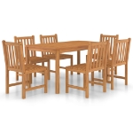 Set da Pranzo per Esterni 7 pz in Legno Massello di Teak