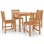 Set da Pranzo per Esterni 5 pz in Legno Massello di Teak