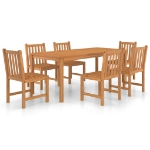 Set da Pranzo per Esterni 7 pz in Legno Massello di Teak