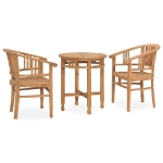 Set da Pranzo da Giardino 3 pz in Legno Massello di Teak