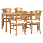 Set da Pranzo da Giardino 5 pz con Cuscini in Legno di Teak