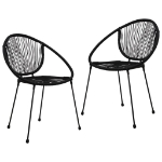 Set da Pranzo da Giardino 3 pz in Rattan PVC Nero