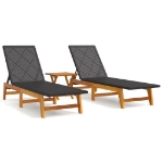 Set Mobili da Giardino 3 pz Polyrattan e Legno Massello Acacia