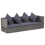 Lettino da Giardino Grigio 200x60 cm in Polyrattan