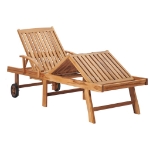 Lettini Prendisole 2 pz con Cuscino Blu Legno Massello di Teak