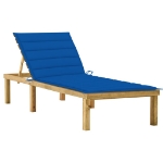 Lettino da Giardino con Cuscino Blu Royal Legno Pino Impregnato