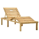 Lettino da Giardino con Cuscino Blu Royal Legno Pino Impregnato