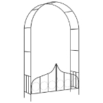 Arco da Giardino con Porta Nero 138x40x238 cm in Ferro