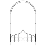 Arco da Giardino con Porta Nero 138x40x238 cm in Ferro