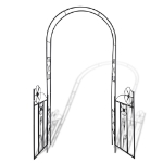 Arco con porta da giardino per piante rampicanti