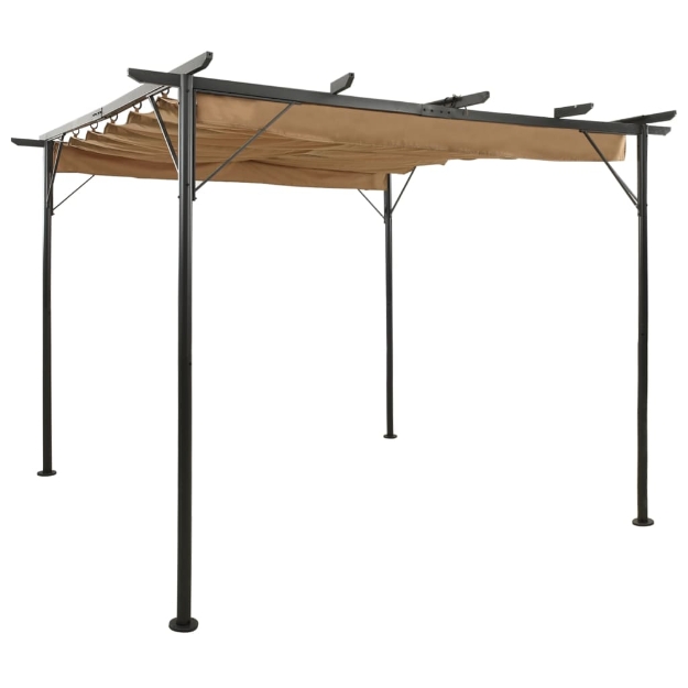 Pergola con Tetto Retrattile Talpa 3x3m in Acciaio 180 g/m²