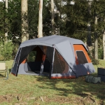 Tenda Campeggio 10 Persone Grigio e Arancione Impermeabile