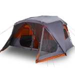 Tenda Campeggio 10 Persone Grigio e Arancione Impermeabile