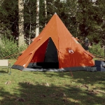 Tenda Campeggio 4Persone Grigia e Arancione 367x367x259 Taffetà
