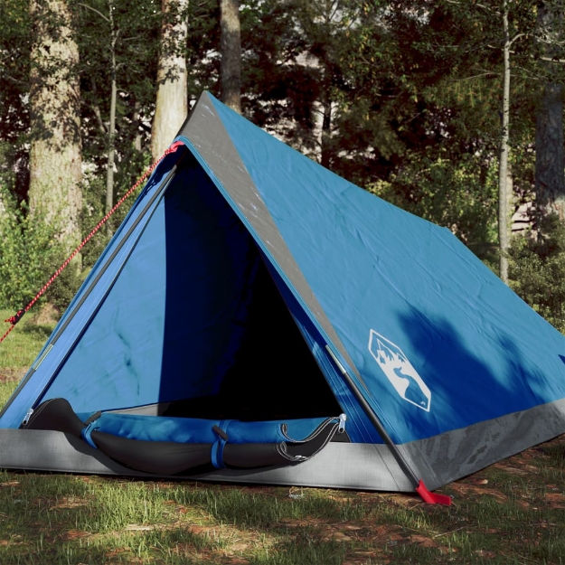 Tenda da Campeggio 2 Persone Blu 200x120x88/62 cm Taffetà 185T