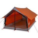 Tenda da Campeggio 2 Persone Grigio e Arancione Impermeabile