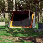 Tenda da Campeggio 2 Persone Grigio e Arancione Impermeabile