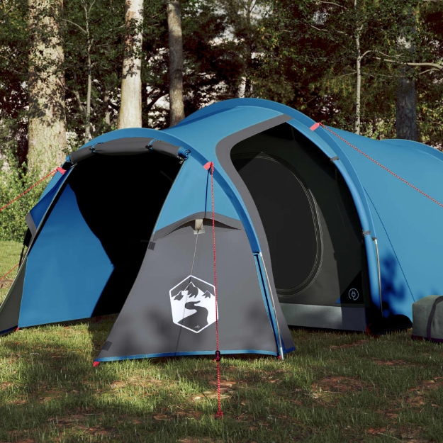 Tenda da Campeggio 4 Persone Blu 360x135x105 cm Taffetà 185T