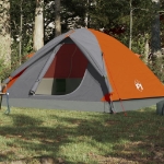 Tenda da Campeggio a Cupola 3 Persone Grigio e Arancione