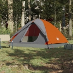 Tenda da Campeggio a Cupola 6 Persone Grigio e Arancione