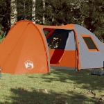 Tenda da Campeggio a Cupola 6 Persone Grigio e Arancione