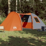 Tenda da Campeggio a Cupola 6 Persone Grigio e Arancione