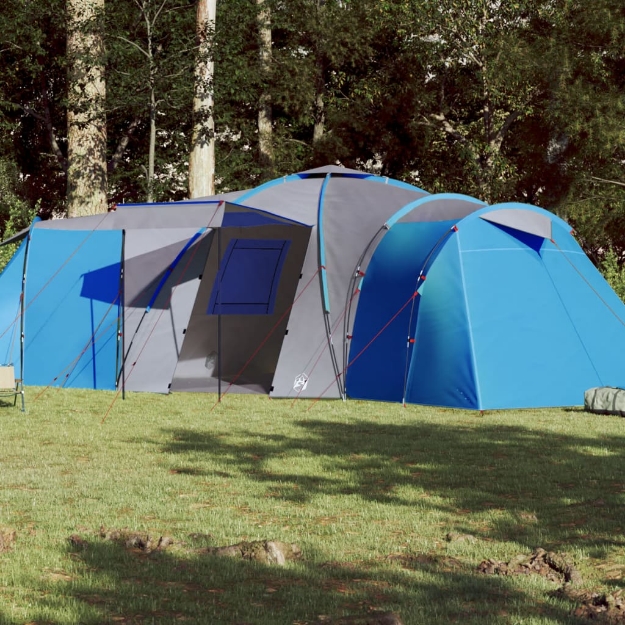 Tenda da Campeggio a Cupola per 12 Persone Blu Impermeabile