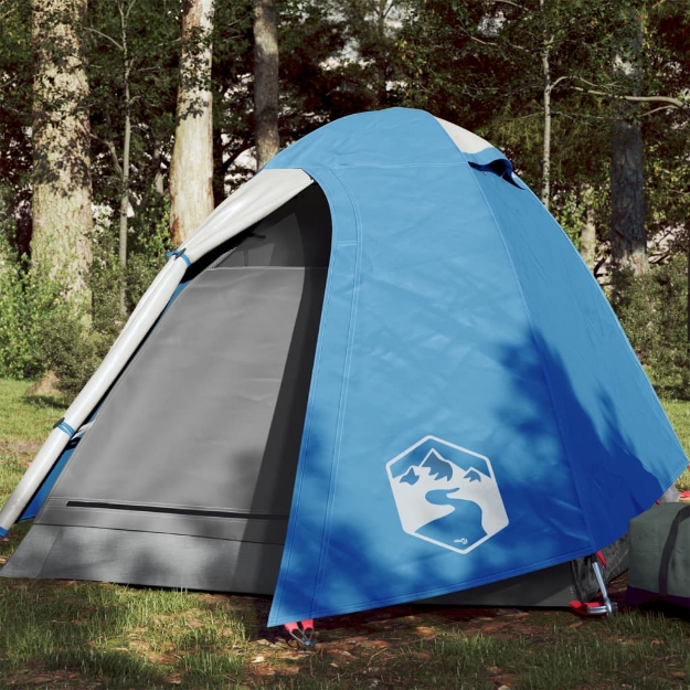 Tenda da Campeggio a Cupola per 2 Persone Blu Impermeabile