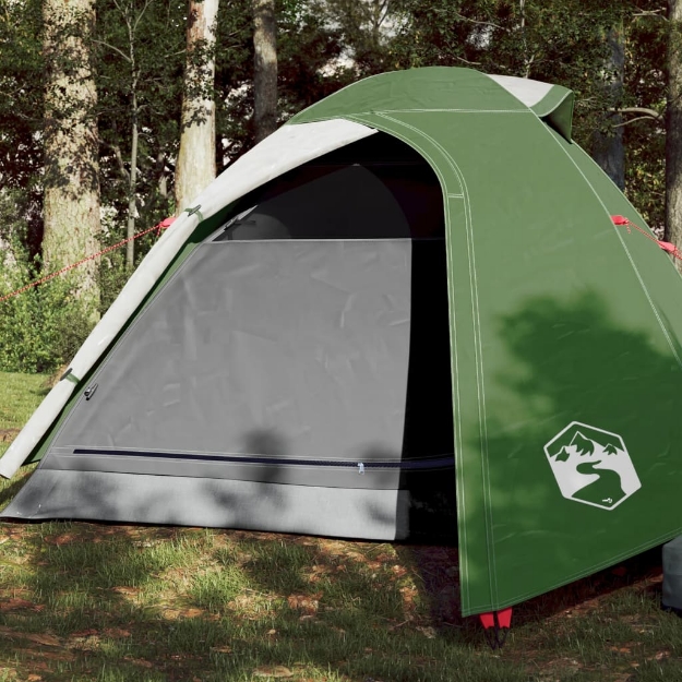 Tenda da Campeggio a Cupola per 3 Persone Verde Impermeabile