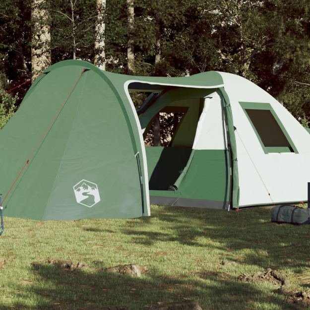 Tenda da Campeggio a Cupola per 6 Persone Verde Impermeabile