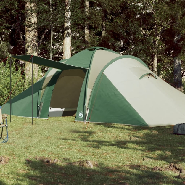 Tenda da Campeggio a Cupola per 6 Persone Verde Impermeabile