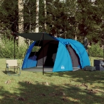 Tenda da Campeggio a Tunnel per 4 Persone Blu Impermeabile